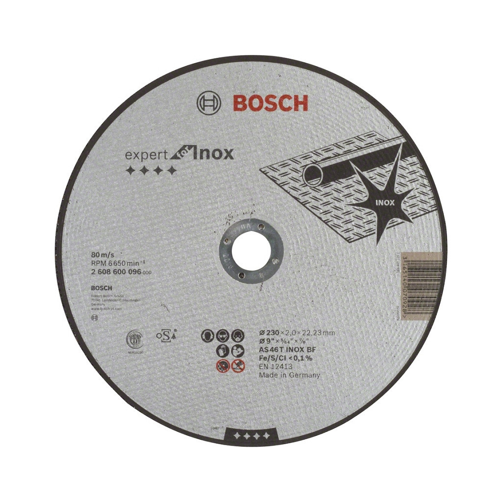 Круг відрізний Bosch Expert for Inox, 230х22.23мм (2.608.600.096)