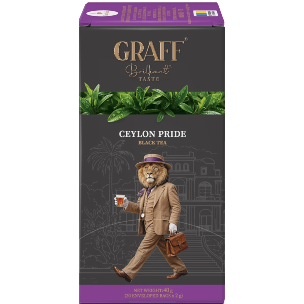 Чай Graff Ceylon pride Чорний Байховий 20 пакетиків х 2 г (4820279610450)