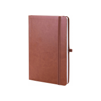 Notebook Optima A5 NEBRASKA, soft cover, eraser, white block line, brown (O20124-07)
