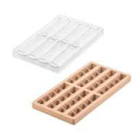Mold for chocolate Silikomart Kit Bar Duna for a bar 128x33 h14 mm, 115x20 h13 mm 8x57 ml (CH016 - KIT BAR DUNA)
