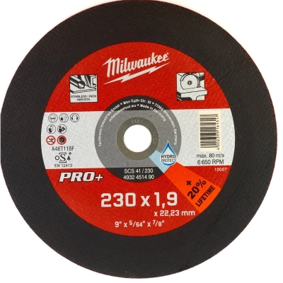 Круг відрізний Milwaukee по металу, SCS 41/230х1,9 PRO+, 230мм (4932451490)