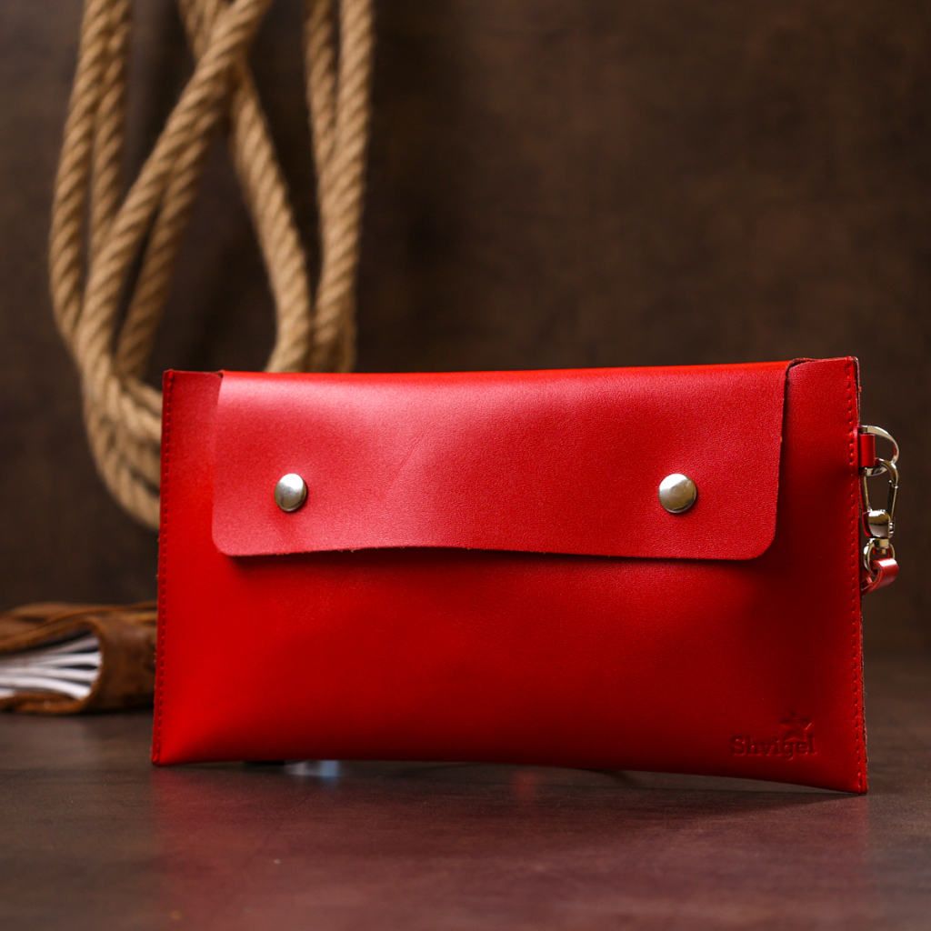 Косметичка Shvigel Шкіряна Червона (16421)