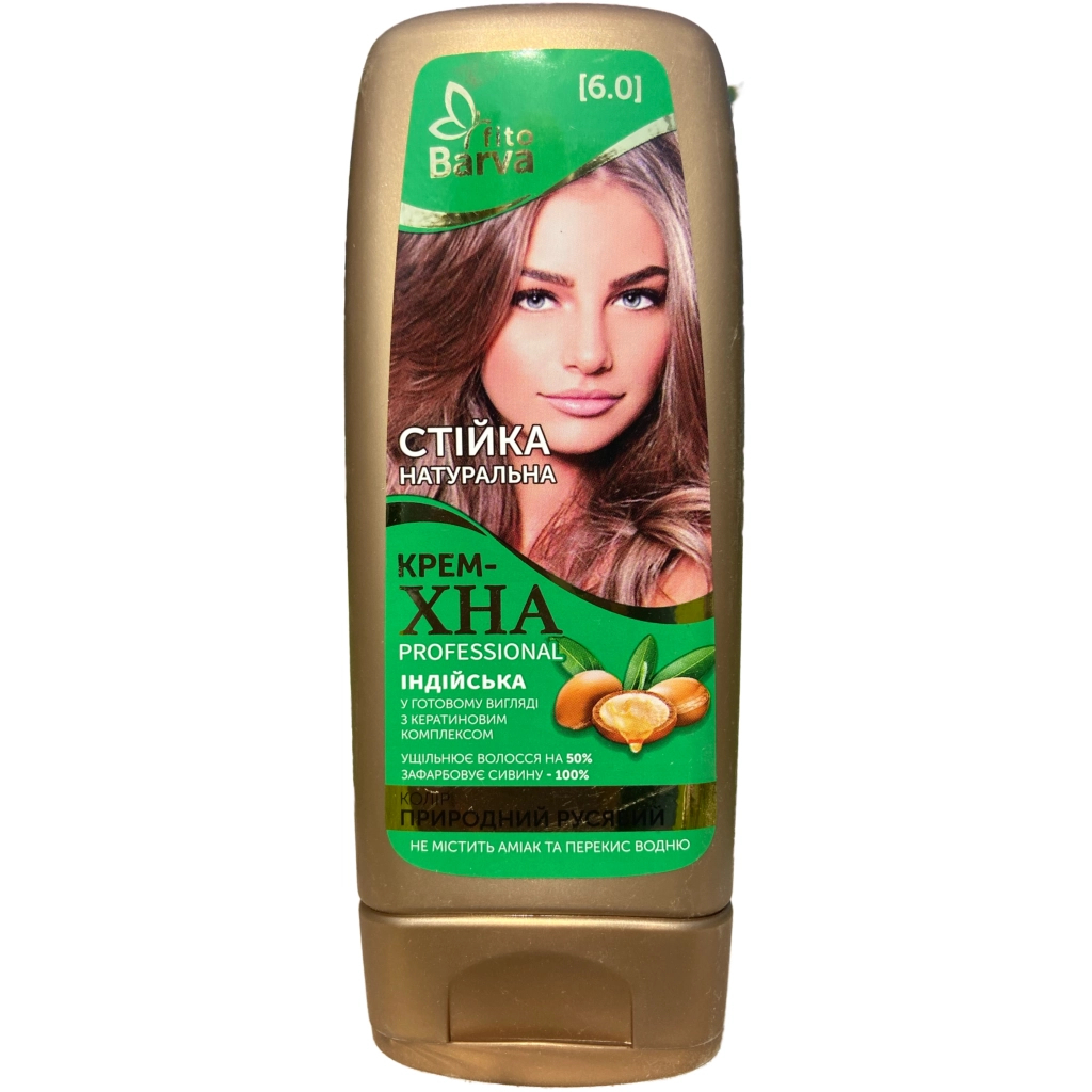 Хна Fito Barva Professional Індійська крем-хна в готовому вигляді 6.0 - Природний русявий 140 мл (4820098542284)