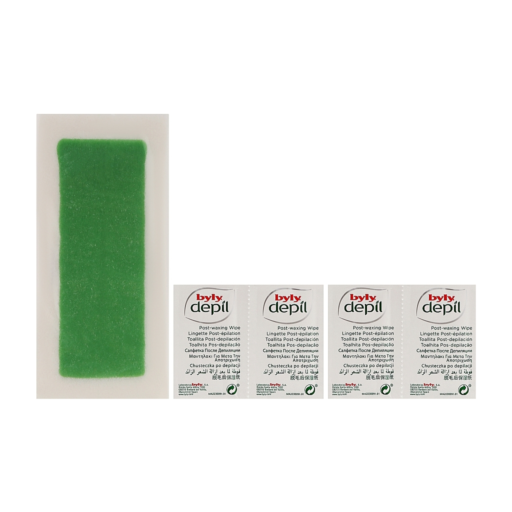 Воскові смужки Byly Для депіляції тіла з М’ятою, Зеленим чаєм, Алое 20 шт (8411104040502)