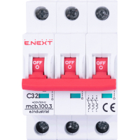 Automatic circuit breaker E.NEXT 3-pin e.industrial.mcb. 32A C (10kA) (i0180024)