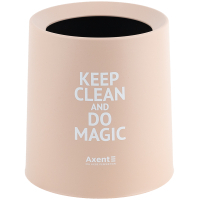 Axent Paper Basket Desktop Trash Can, Round, Peach (2131-42-A)