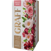 Graff Sweet Rose tea from hibiscus flowers, rose and rosehip 20x1.5 g (4820279612300)
