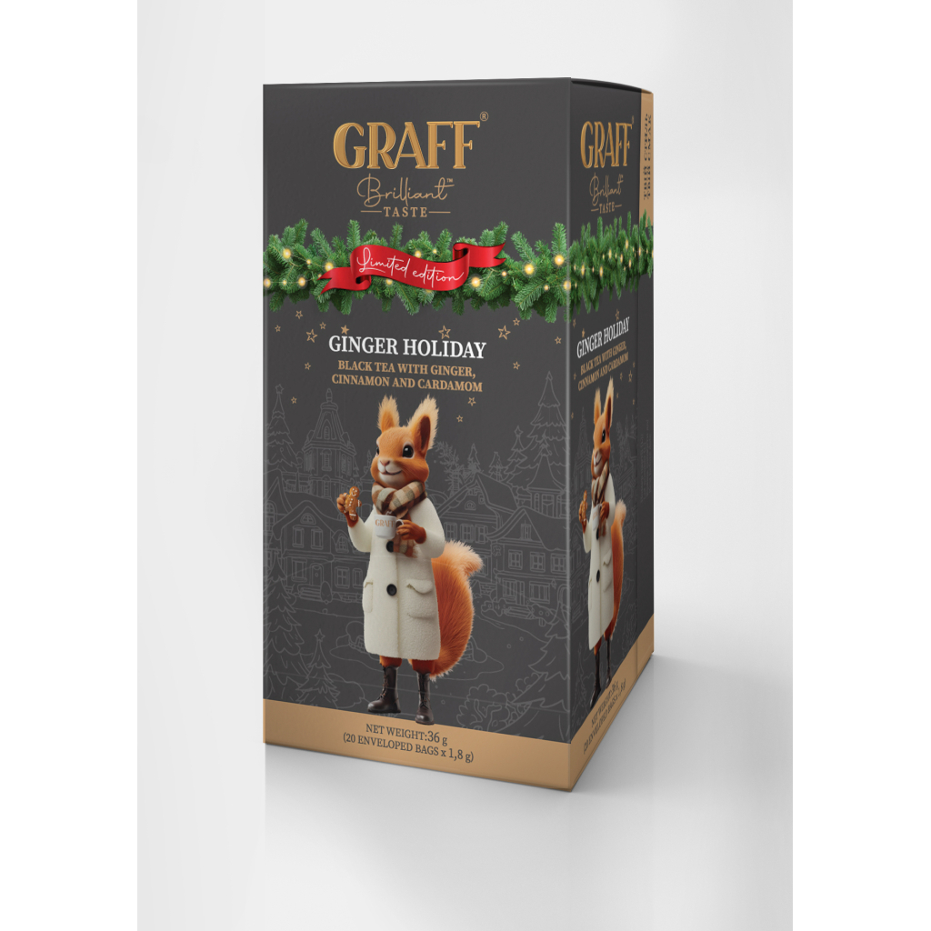 Чай Graff Ginger holiday з імбиром, корицею та кардамоном 20х1.8 г (gr.11433)