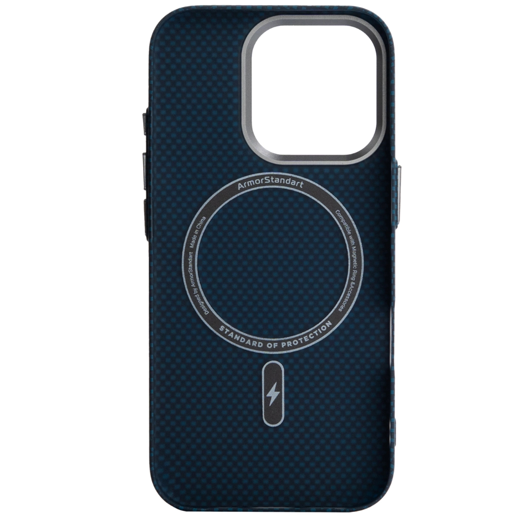 Чохол до мобільного телефона Armorstandart LikeCarbon2 MagCase Apple iPhone 16 Pro Kevlar Dark Blue (ARM88594) Чохол до мобільного телефона Armorstandart LikeCarbon2 MagCase Apple iPhone 16 Pro Kevlar Dark Blue (ARM88594)