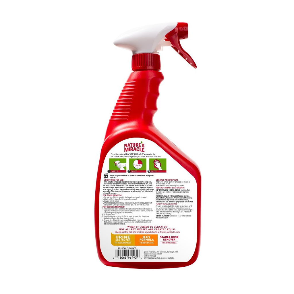 Спрей для тварин 8in1 Nature's Miracle для усунення плям та запахів від котів з ароматом лимону 946 мл (18065969934) Спрей для тварин 8in1 Nature's Miracle для усунення плям та запахів від котів з ароматом лимону 946 мл (18065969934)