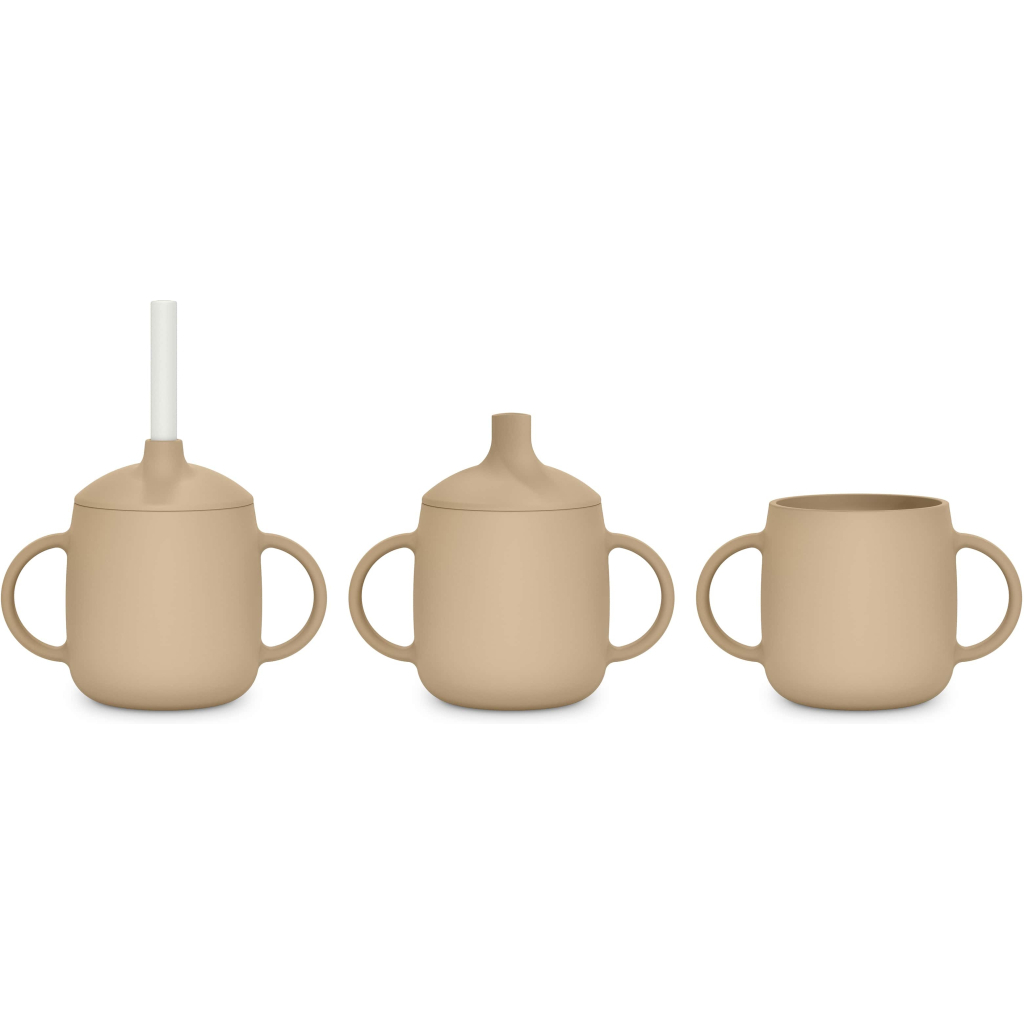 Поїльник-непроливайка Suavinex Colour Essence силіконова 3 в 1 (з носиком та трубочкою), 270 мл, +6 м. , бежева (402898)