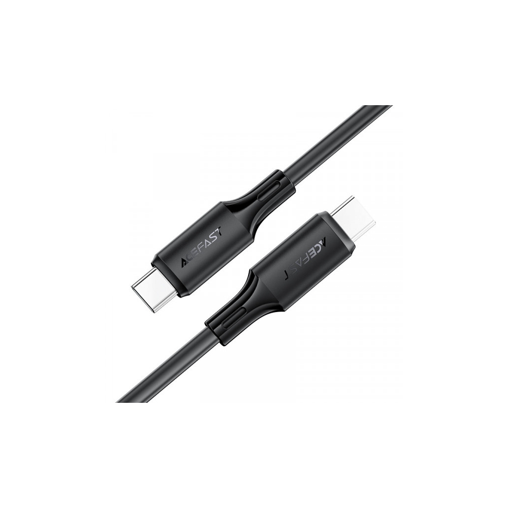 Дата кабель USB-C to USB-C 1.2m 3A 60W silicone black Acefast (6974316284161)
