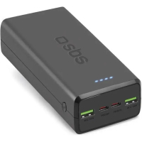 Батарея універсальна SBS 30000mAh 20W PD,QC, 2xUSB-A, 2xUSB-C Black (TTBB30000PD20K)