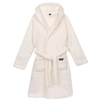 ARDESTO Women's Zigzag Dressing Gown, Size L/XL, 100% Polyester, White (ART2120LWL)