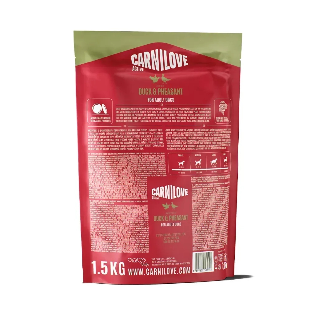 Сухий корм для собак Carnilove Active Duck & Pheasant 1.5 кг (8595602581146)