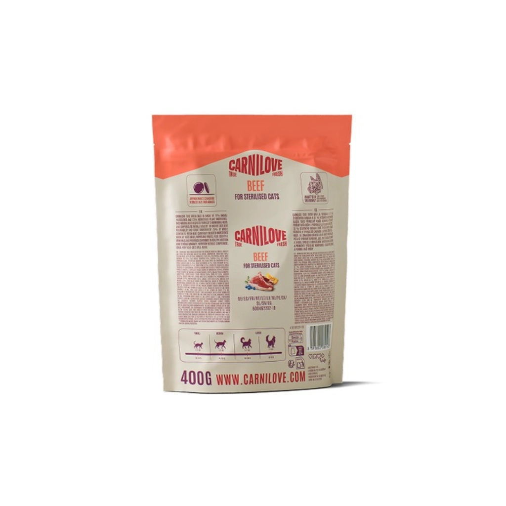 Сухий корм для кішок Carnilove True Fresh Beef Sterilised 400 г (8595602582143)