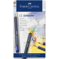 Colored pencils Faber-Castell GoldFaber metal case 12 colors (114712) (27641)