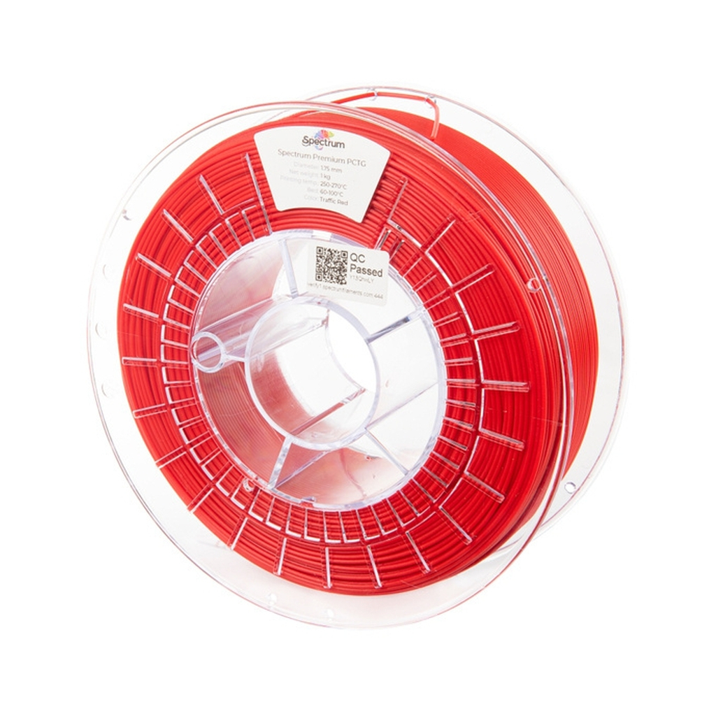 Пластик для 3D-принтера Spectrum PCTG Premium 1.75mm 1kg Red, Traffic RAL 3020 (80657)