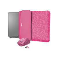 Чохол до ноутбука Trust 15.6" Yvo Mouse & Sleeve Pink+ mouse (23443)