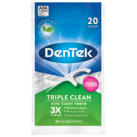 Флос-зубочистки DenTek Потрійне очищення 20 шт. (047701110805)