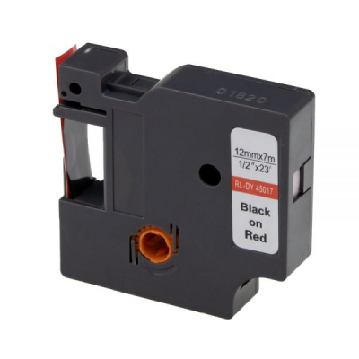 Label printer tape UKRMARK RL-D-45017P-BK/RE, analog DYMO S0720570, 12mm x 7m. (CD45017P)