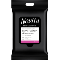Вологі серветки Novita Professional для зняття макіяжу з фітокомплексом 15 шт. (4823071651218)