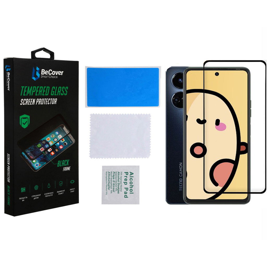 Скло захисне BeCover Tecno Camon 19 Neo (CH6i) Black (708168) Скло захисне BeCover Tecno Camon 19 Neo (CH6i) Black (708168)