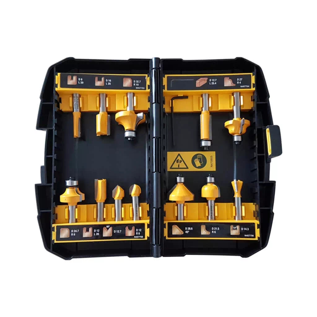 Набір фрез DeWALT діаметр хвостовика 8 мм, 12 шт. (DT90016)