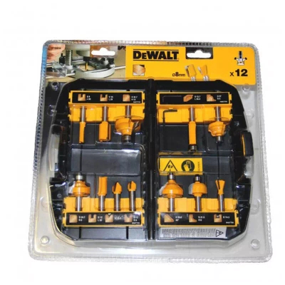 Набір фрез DeWALT діаметр хвостовика 8 мм, 12 шт. (DT90016)