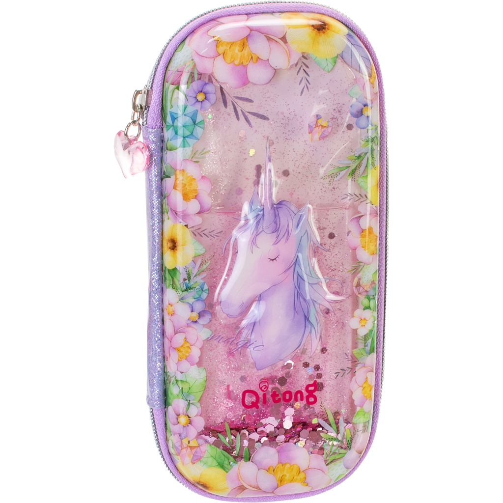 Пенал Cool For School акваріумний 1 відділення з органайзером фіолетовий (QT-5753-Purple)