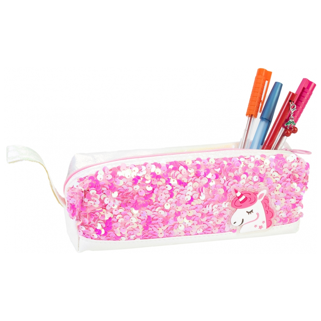 Пенал Cool For School з паєтками та ремінцем 1 відділення фуксія (CF87055) Пенал Cool For School з паєтками та ремінцем 1 відділення фуксія (CF87055)