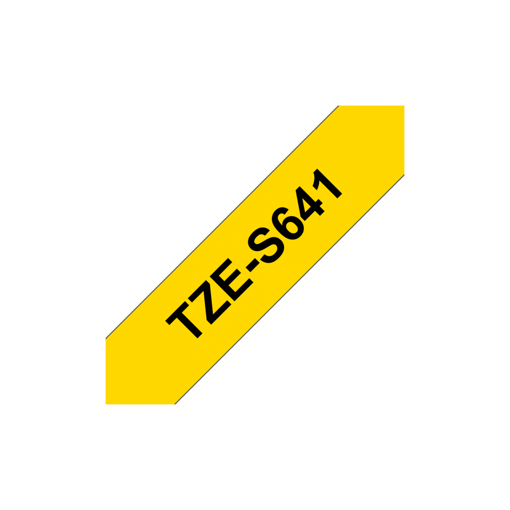 Стрічка для принтера етикеток UKRMARK B-S-T641P-BK/YE, сумісна з TZES641, 18мм х 8м. black on yellow (900608)