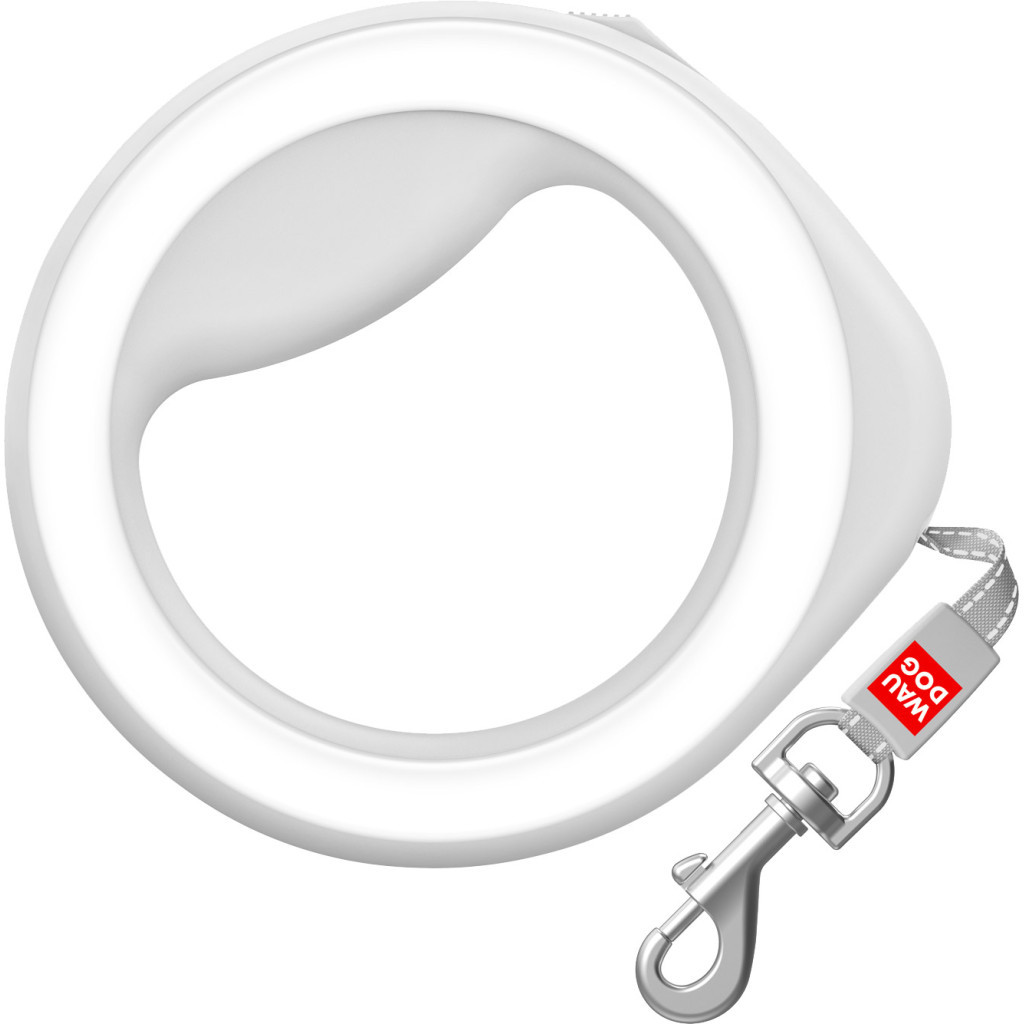 Повідець для собак WAUDOG R-leash світловідбиваюча стрічка XS-M до 40 кг 2.9 м білий (812715)