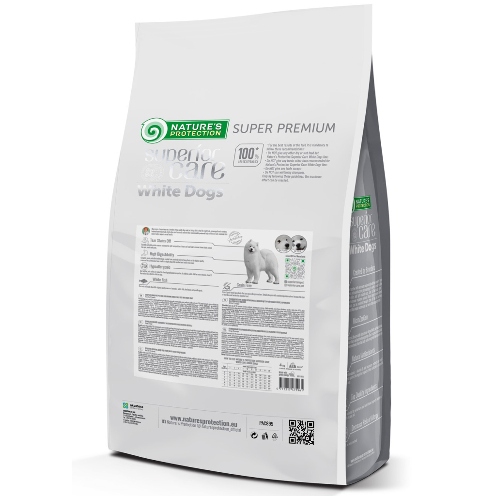 Сухий корм для собак Nature's Protection Superior Care White Dogs Grain Free White Fish Junior All Sizes 4 кг (NPSC47596)