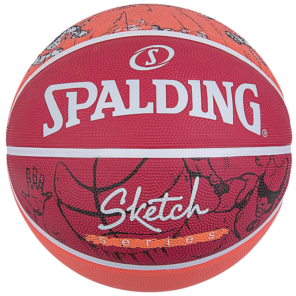 М'яч баскетбольний Spalding Sketch Drible червоний, білий Уні 7 84381Z (689344406145)