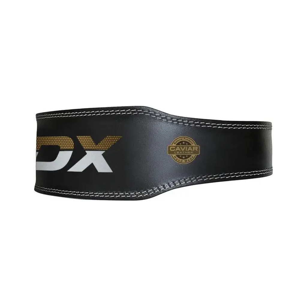 Атлетичний пояс RDX 6 шкіряний Black Gold S (WBS-6RB-S)