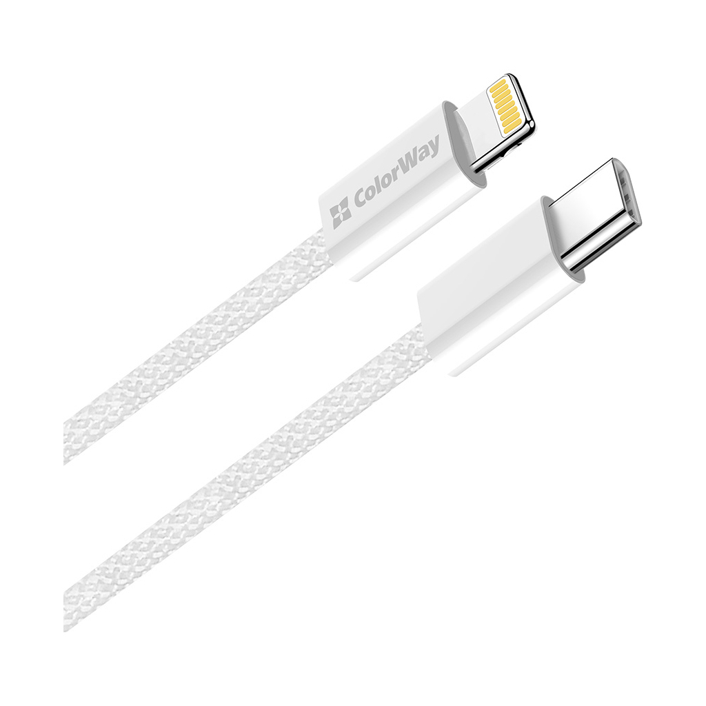 Дата кабель USB-C to Lightning 1.0m 27W grey ColorWay (CW-CBPDCL061-GR)