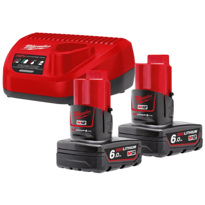 Набір акумулятор + зарядний пристрій Milwaukee M12 NRG-602 2x6Ah (4933451903)