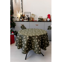 Tablecloth Provence Caps on green Dx180 cm (036870)