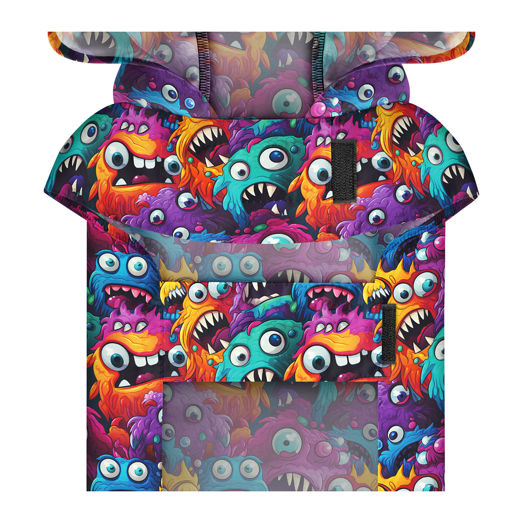 Дощовик для тварин WAUDOG Clothes Накидка з капюшоном Зубасті монстри S (356-4048)