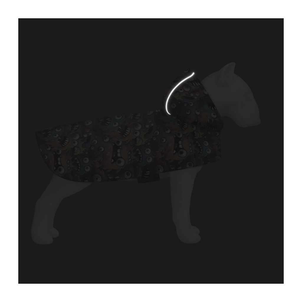 Дощовик для тварин WAUDOG Clothes Накидка з капюшоном Зубасті монстри S (356-4048)