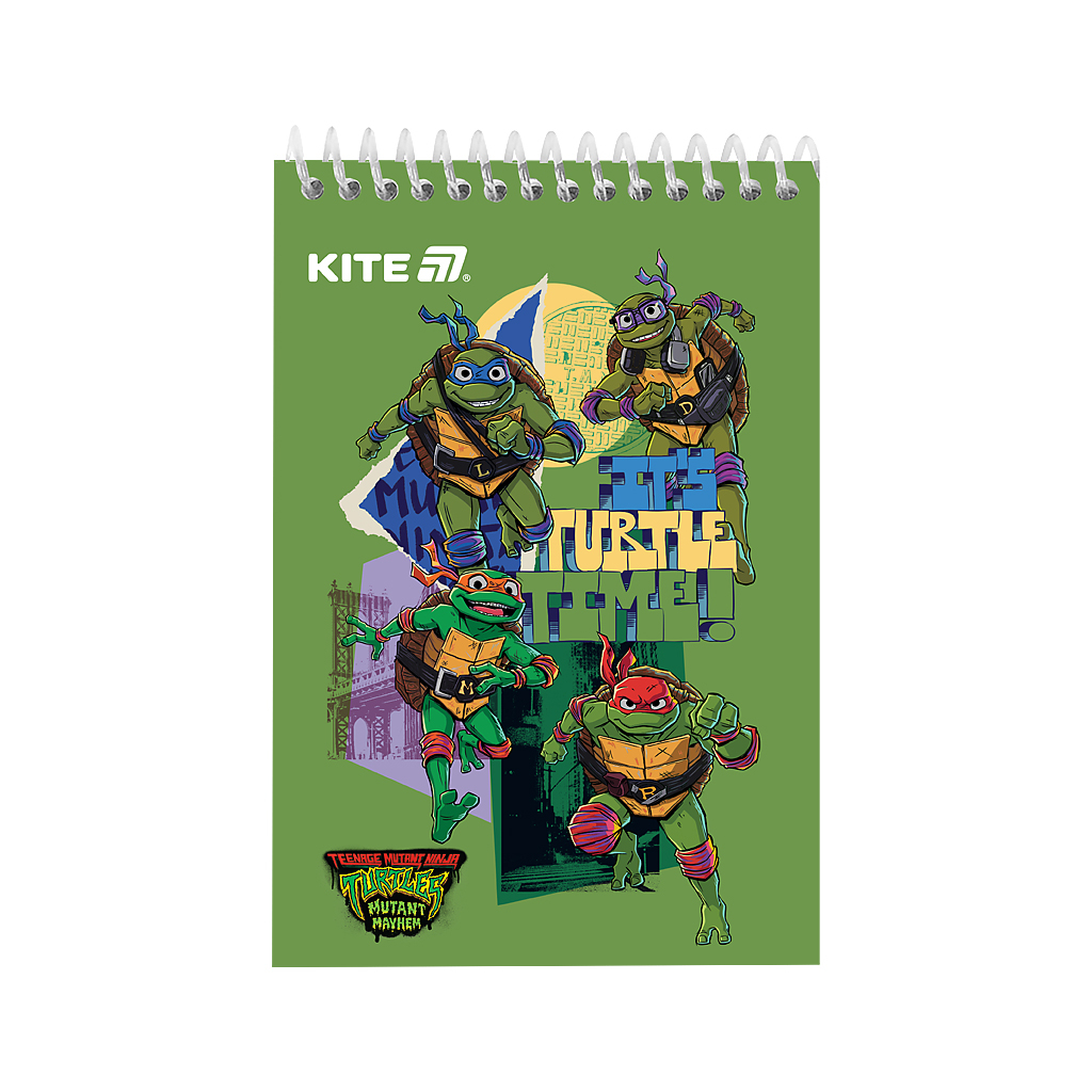 Блокнот Kite на спіралі Ninja Turtles А6, 48 аркушів, нелінований (NT25-196) Блокнот Kite на спіралі Ninja Turtles А6, 48 аркушів, нелінований (NT25-196)