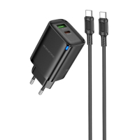 Зарядний пристрій BOROFONE BA87A 1xUSB-C PD65W + 1xUSB QC3.0 Black (BA87A/65WB)