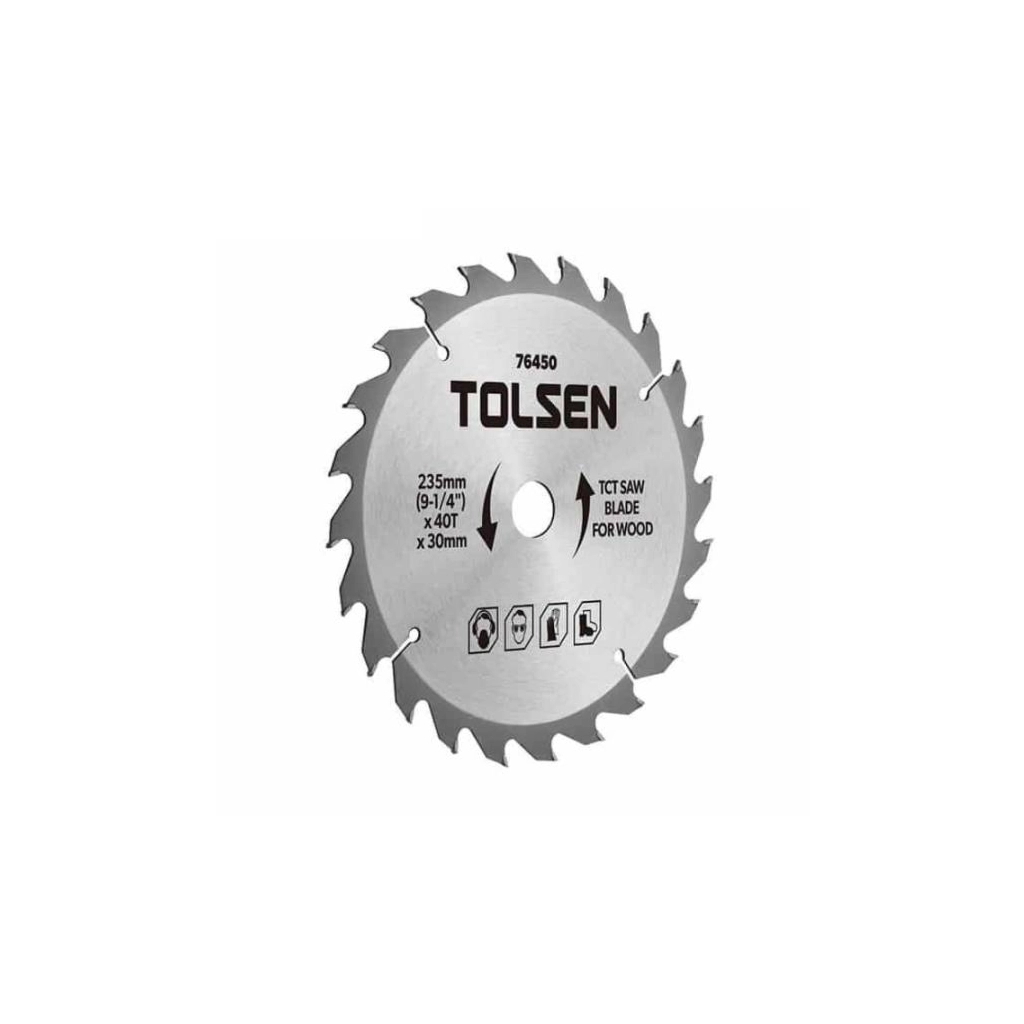 Диск пильний Tolsen з ТВС напайками по дереву 210х24Т*30мм (76440)