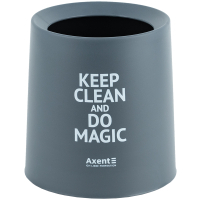 Paper basket Axent Desktop waste container, round, gray (2131-03-A)