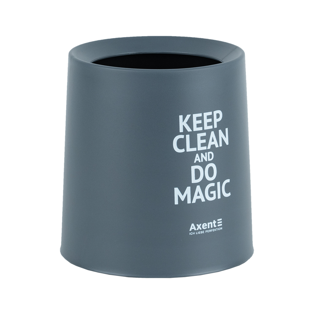 Кошик для паперів Axent Настільний контейнер для сміття, круглий, сірий (2131-03-A)