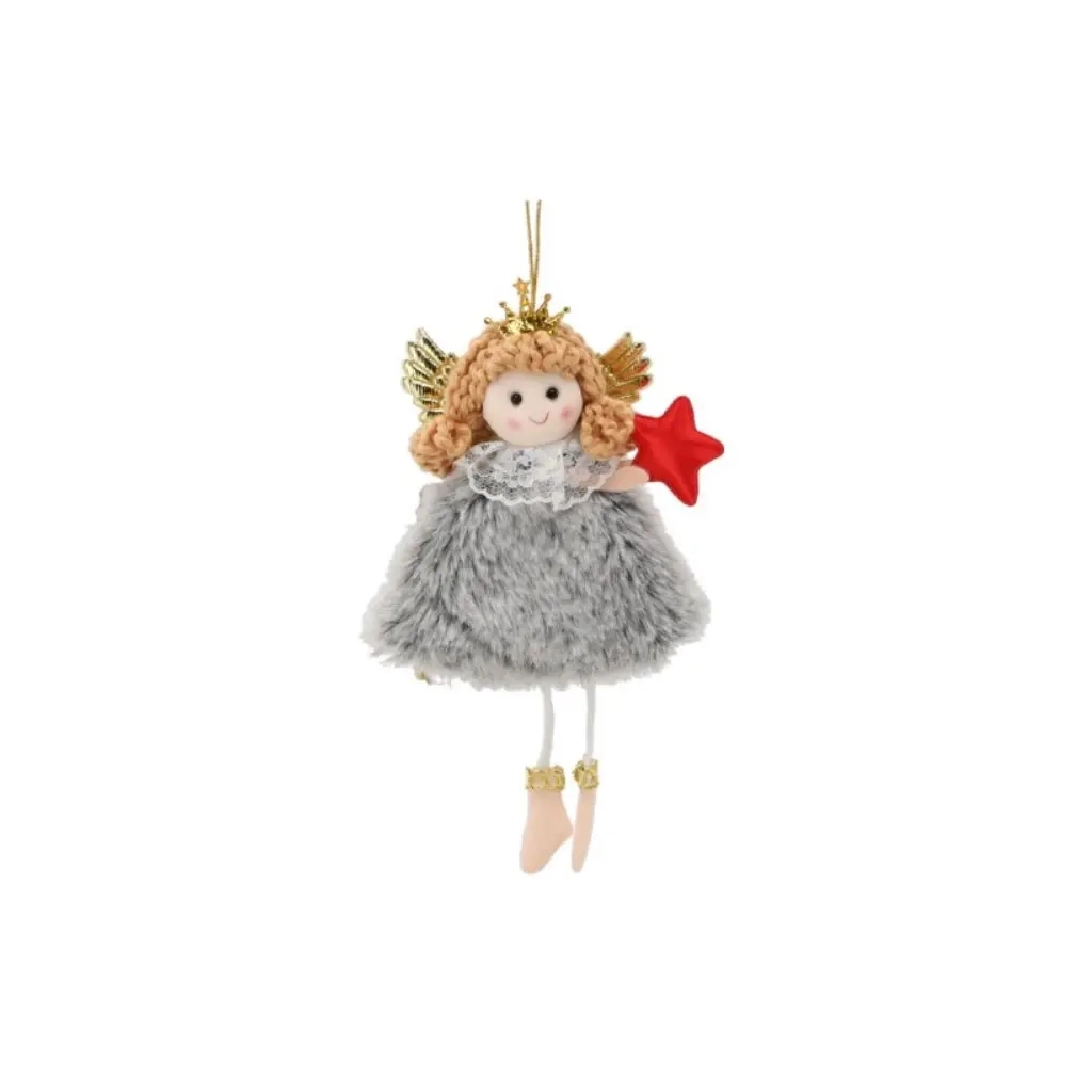 Ялинкова іграшка Chomik Фея хутро 8х16 см, сіра (5900779900554_2) Ялинкова іграшка Chomik Фея хутро 8х16 см, сіра (5900779900554_2)