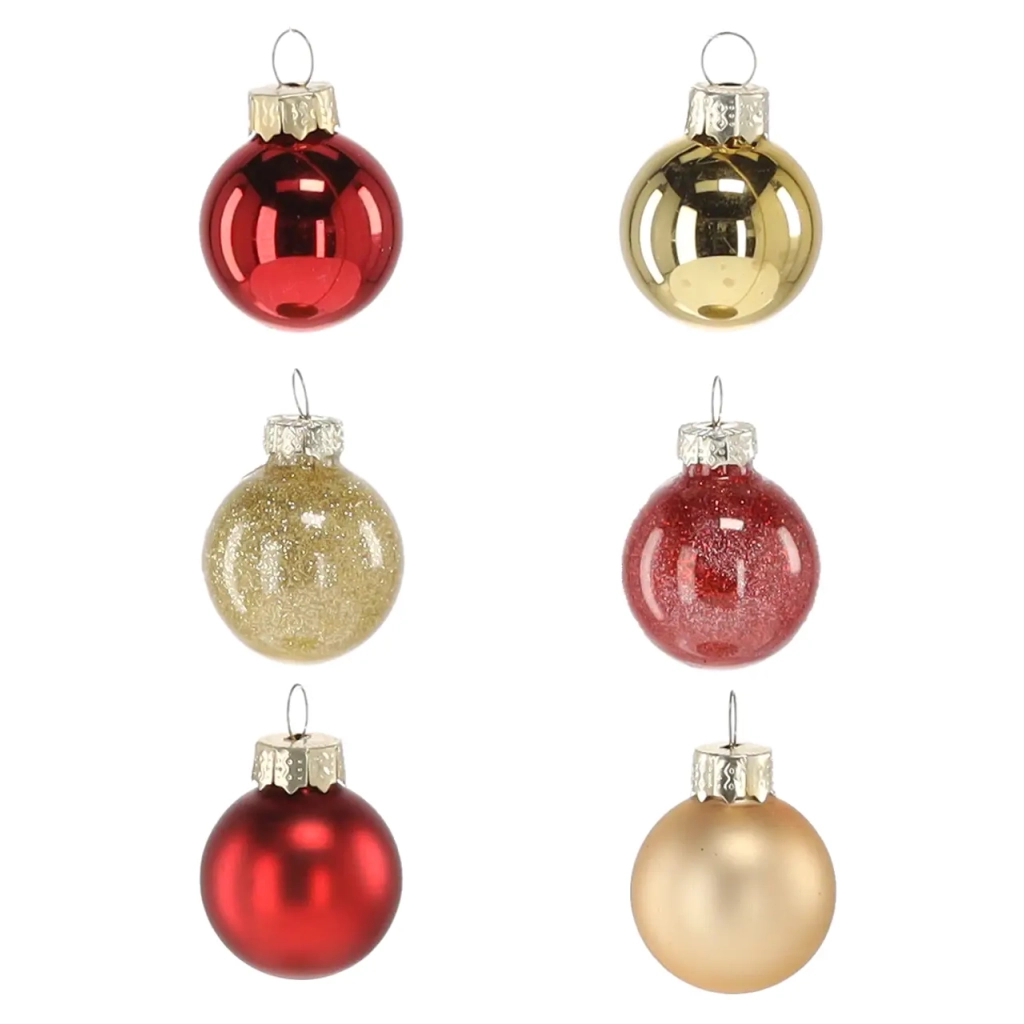 Ялинкова іграшка Chomik скляні кульки 11 шт, 3 см, червоні, золото (5900779882188) Ялинкова іграшка Chomik скляні кульки 11 шт, 3 см, червоні, золото (5900779882188)