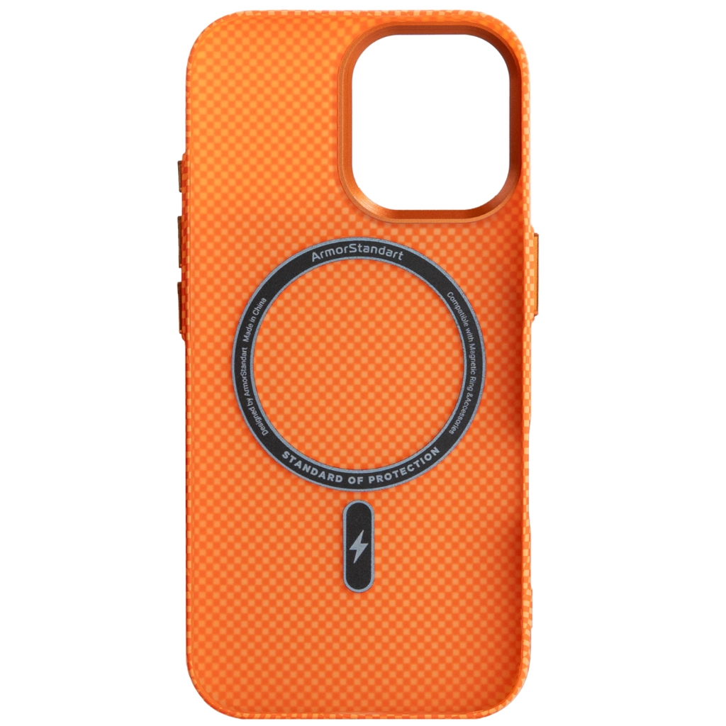 Чохол до мобільного телефона Armorstandart LikeCarbon2 MagCase Apple iPhone 16 Pro Kevlar Orange (ARM88596) Чохол до мобільного телефона Armorstandart LikeCarbon2 MagCase Apple iPhone 16 Pro Kevlar Orange (ARM88596)