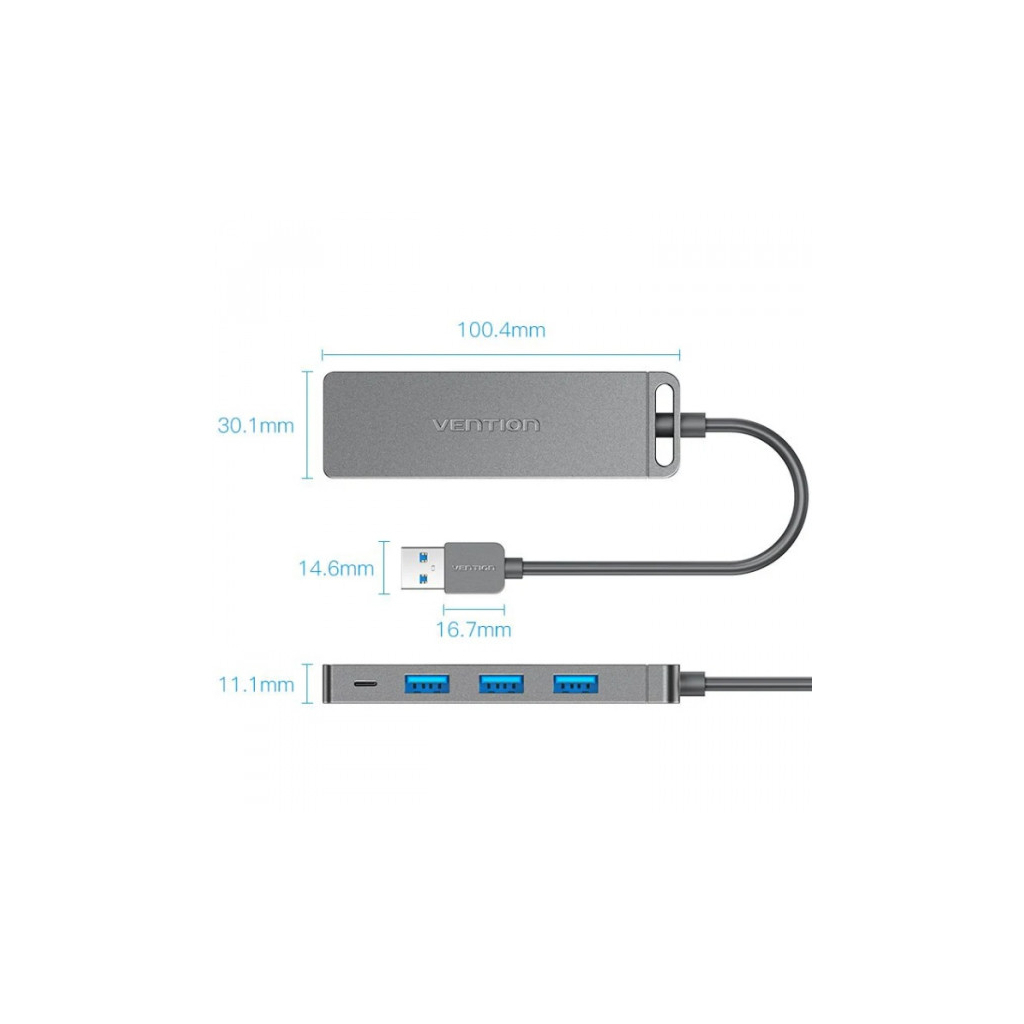 Концентратор VENTION USB 3.0 to 4xUSB 3.0 black (CHLBB-SCB)